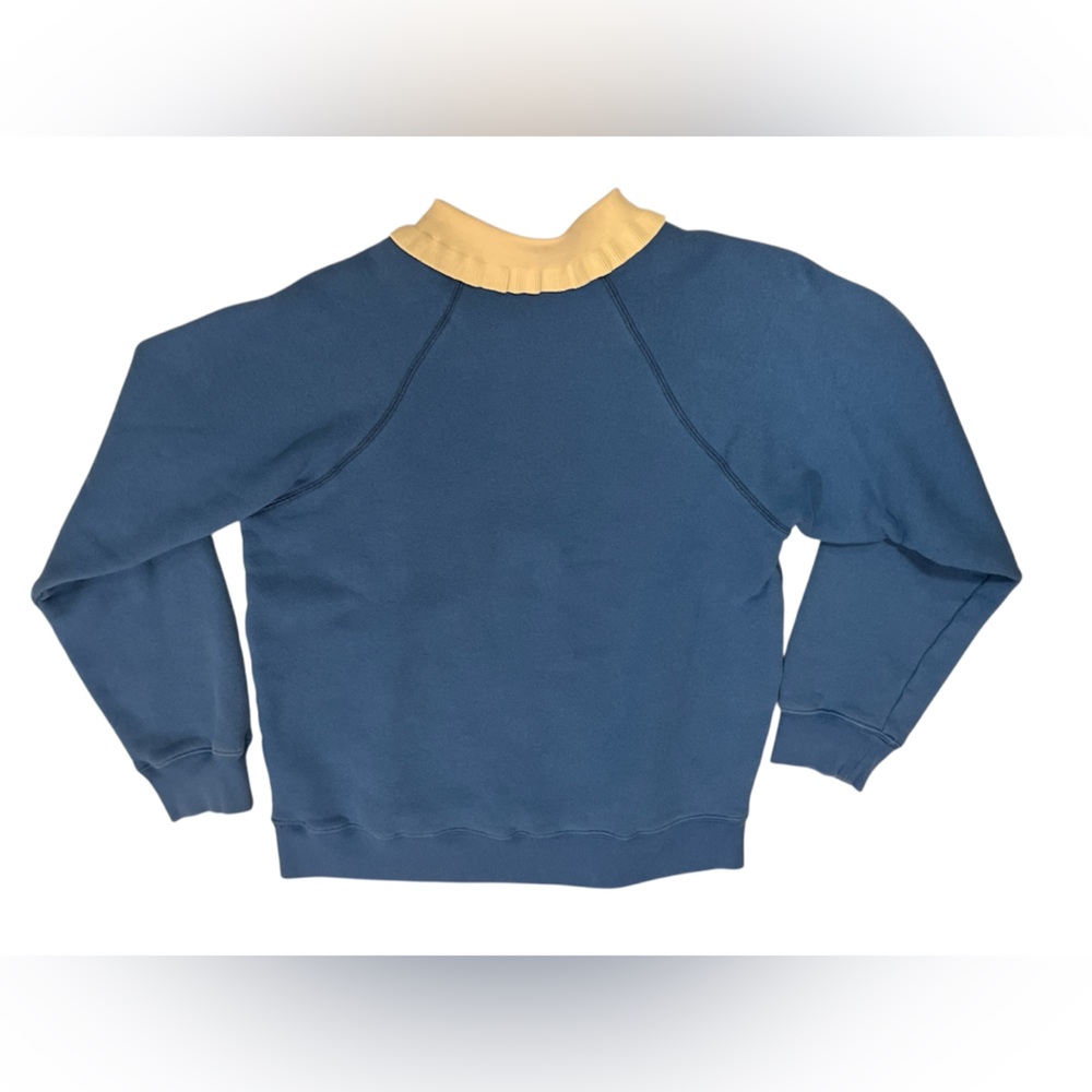 Sandro Club Blue Sweatshirt with Cream Collar - Picture 3 of 3